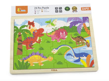 Load image into Gallery viewer, Viga 24pc Puzzle Dinosaurs puzzles