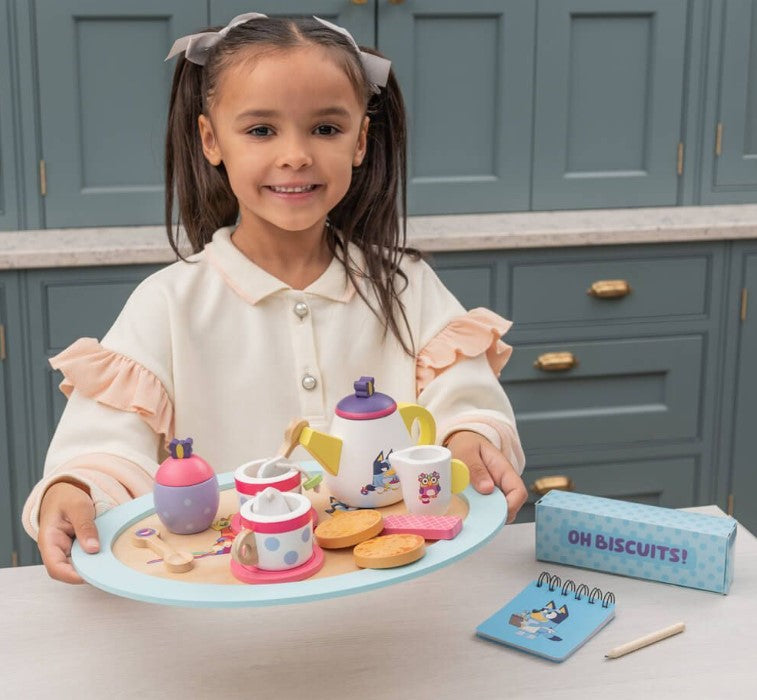 Bluey Wooden Tea Party Set Pretend Food Play