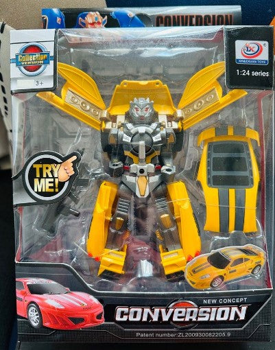 Conversion Robot Car Storm Racing Cobra Yellow Transport