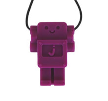 Load image into Gallery viewer, Jellystone Designs Chew Pendant Robot Purple Grape Sensory
