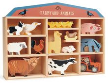 Load image into Gallery viewer, Tenderleaf Farmyard Animal Wooden Box Set Social Play