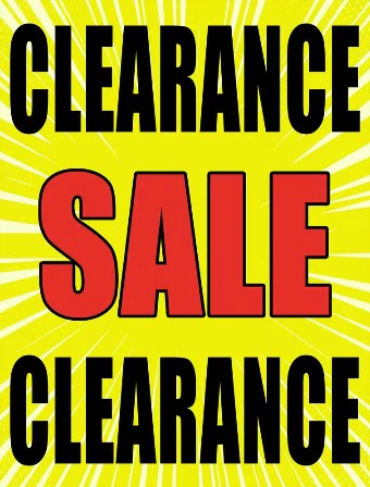 CLEARANCE SALE ITEMS