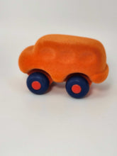 Load image into Gallery viewer, Rubbabu Micro Vehicle Assorted Orange Bus toy vehicle
