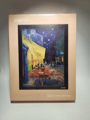 Zilipoo 3D Frame Painting Cafe Terrace At Night Art & Craft Kits