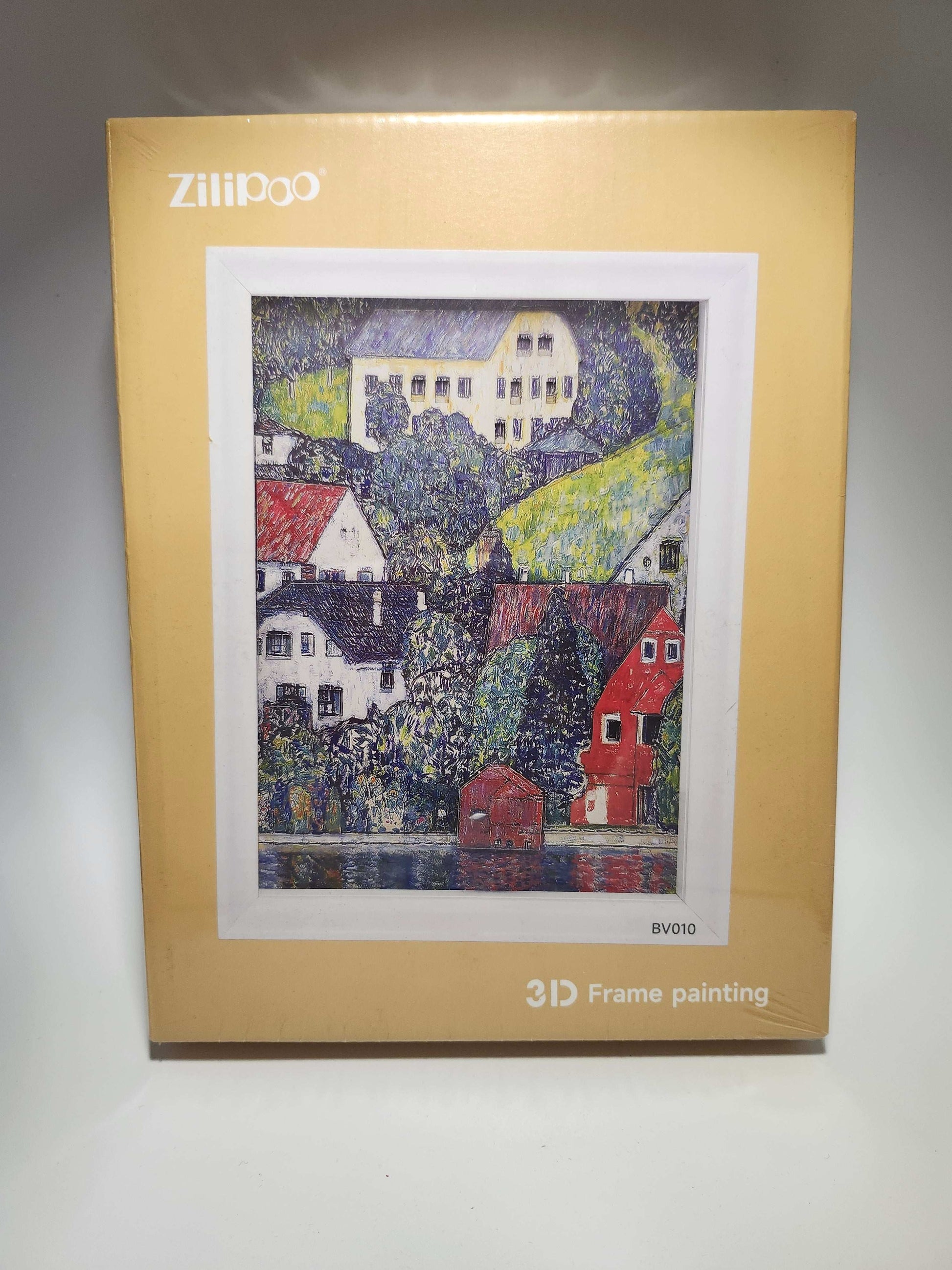 Zilippo 3D Frame Painting of Small Village By The River Art & Craft