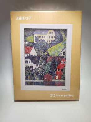 Zilippo 3D Frame Painting of Small Village By The River Art & Craft