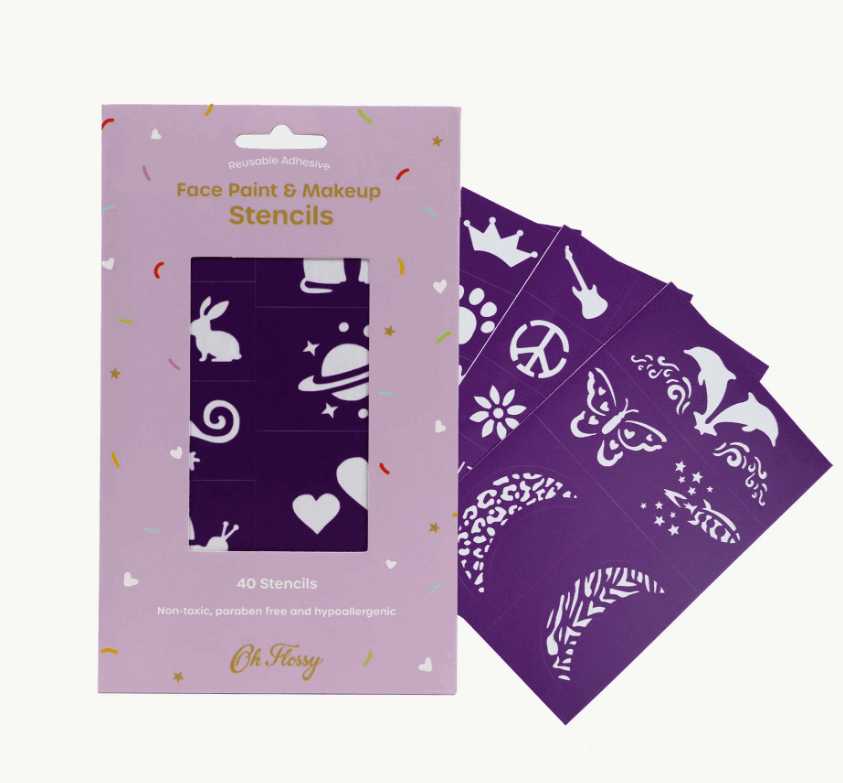 Oh Flossy Reusable Adhesive Face Paint & Makeup Stencils