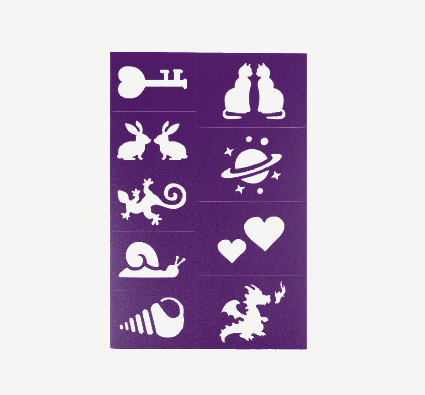 Oh Flossy Reusable Adhesive Face Paint & Makeup Stencils