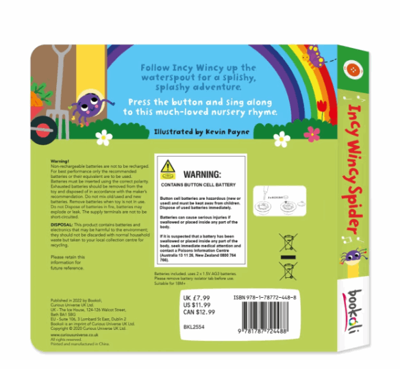 Sing Along Incy Wincy Spider Book Children's Book