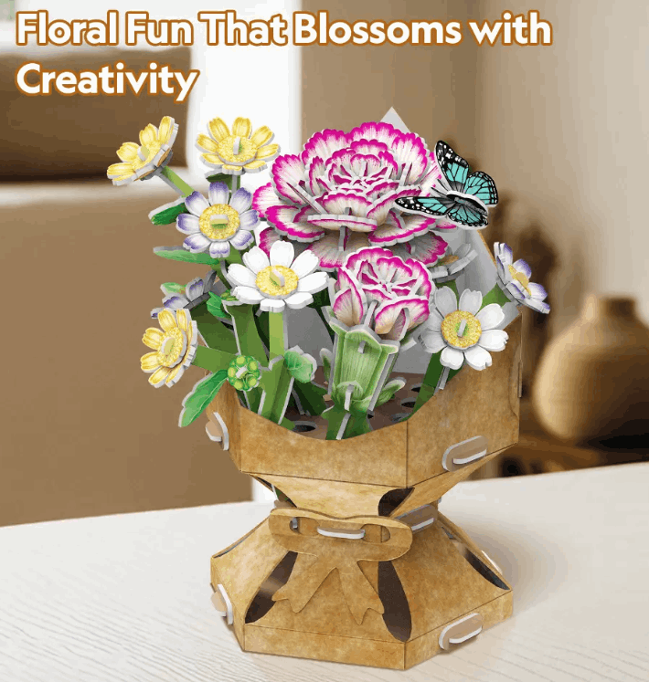 CubicFun 3D Puzzle Flower Bouquet Carnation 134pc Art & Craft