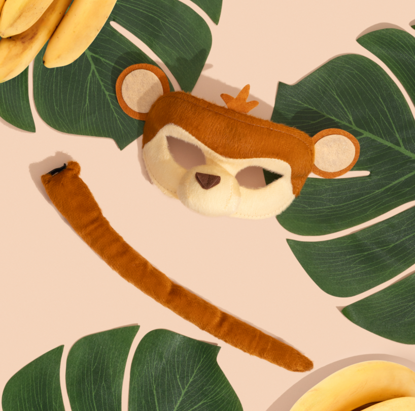 Sweida's Little Safari Deluxe Animal Mask & Tail Set - Monkey Costume