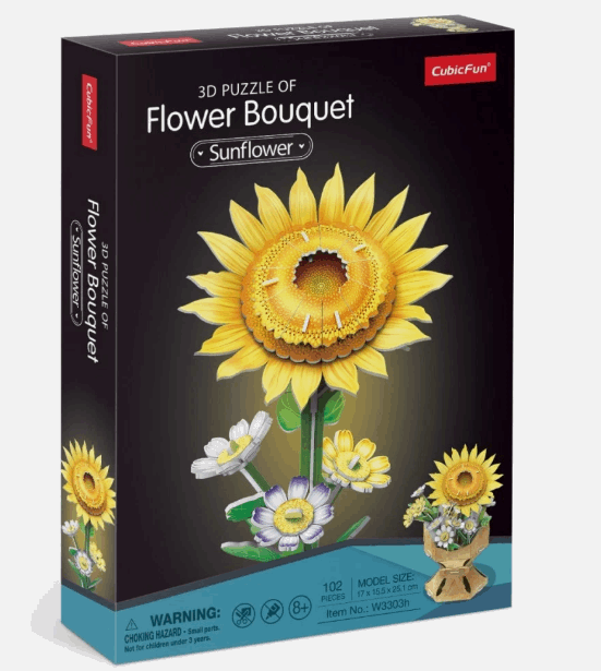 CubicFun 3D Puzzle Flower Bouquet Sunflower Art & Craft