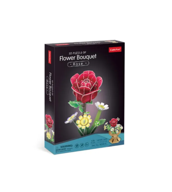 CubicFun 3D Puzzle Flower Bouquet Rose 120pc Art & Craft