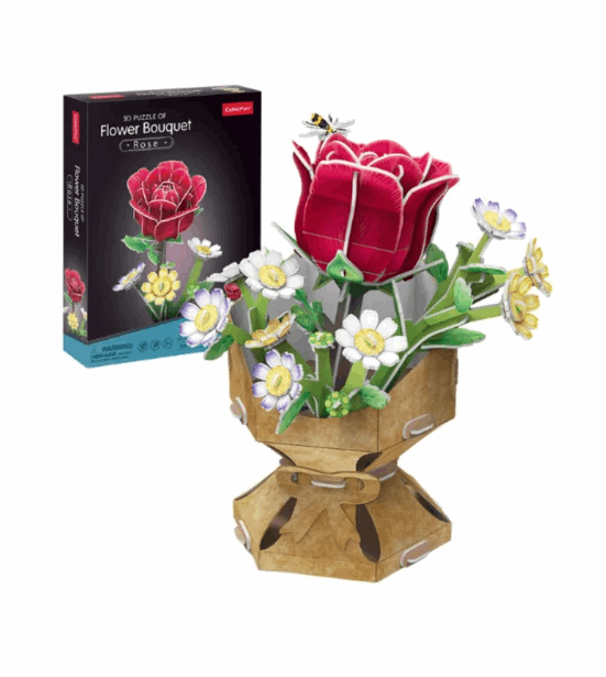 CubicFun 3D Puzzle Flower Bouquet Rose 120pc Art & Craft