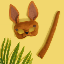 Load image into Gallery viewer, Sweida&#39;s Little Safai Deluxe Animal Mask &amp; Tail Set - Kangaroo
