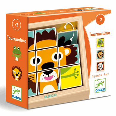 Touranimo (Safari) 9 Wooden Swivel Puzzles Pieces in Frame Puzzle