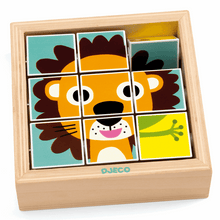 Load image into Gallery viewer, Touranimo (Safari) 9 Wooden Swivel Puzzles Pieces in Frame Puzzle
