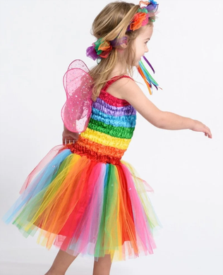 Dress Up Friendship Fairy Dress Medium 4-6yrs Rainbow Dress Up
