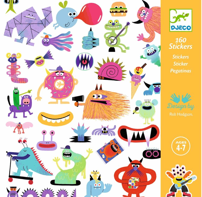 Djeco Monster Stickers 160pc stickers