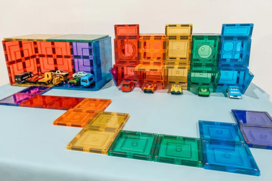 Learn & Grow Toys Magnetic Tiles Small Square Pack 36pc Construction