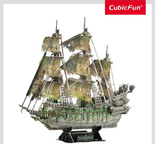 Load image into Gallery viewer, CubicFun LED Flying Dutchman 3D Puzzle 360pc

