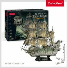 Load image into Gallery viewer, CubicFun LED Flying Dutchman 3D Puzzle 360pc puzzle
