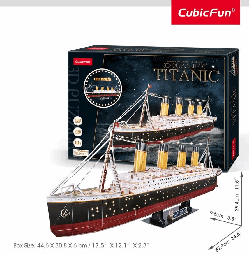 CubicFun LED Titanic 3D Puzzle 266pc Puzzle