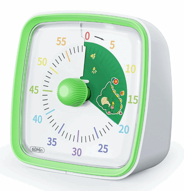 Visual Timer Manual 60mins Various Styles Green Dinosaur Visual Timer