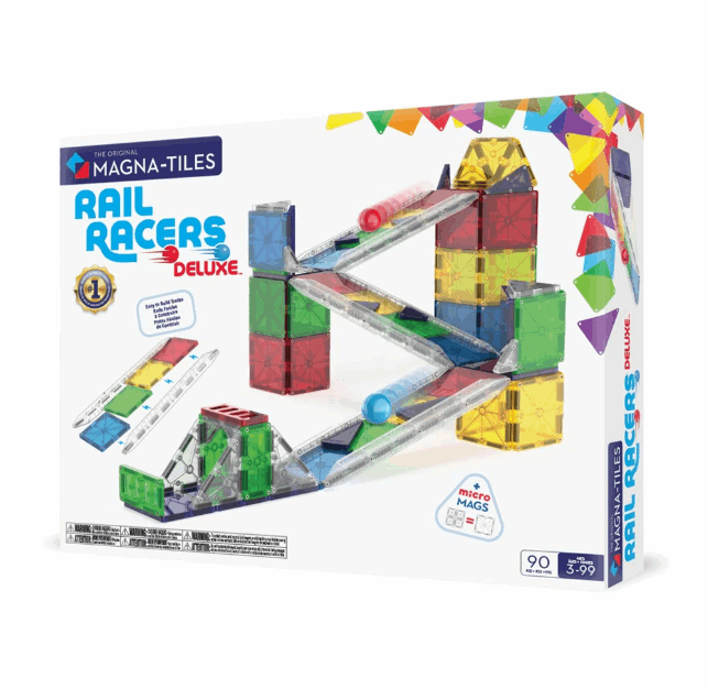 Magna Tiles Rail Racers Deluxe 90pc magnetic tiles