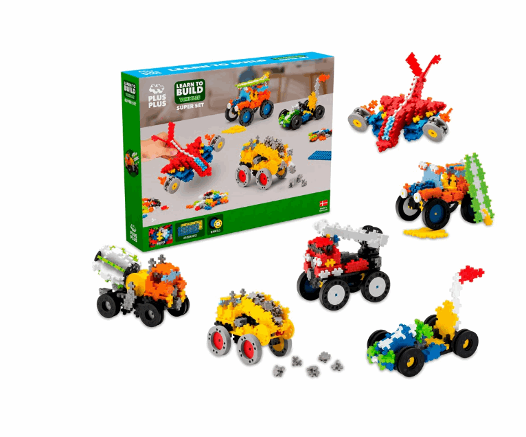 Plus-Plus Learn To Build Vehicles Super Set 822pc Construction Toy