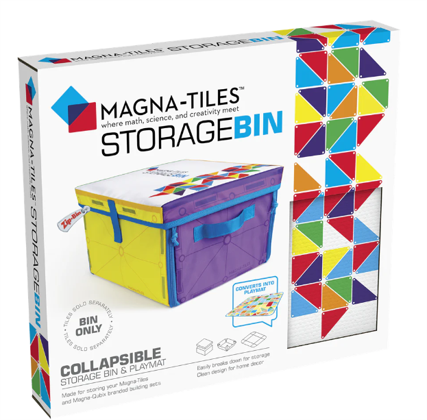 Magna Tiles Storage Bin & Interactive Play Mat Construction