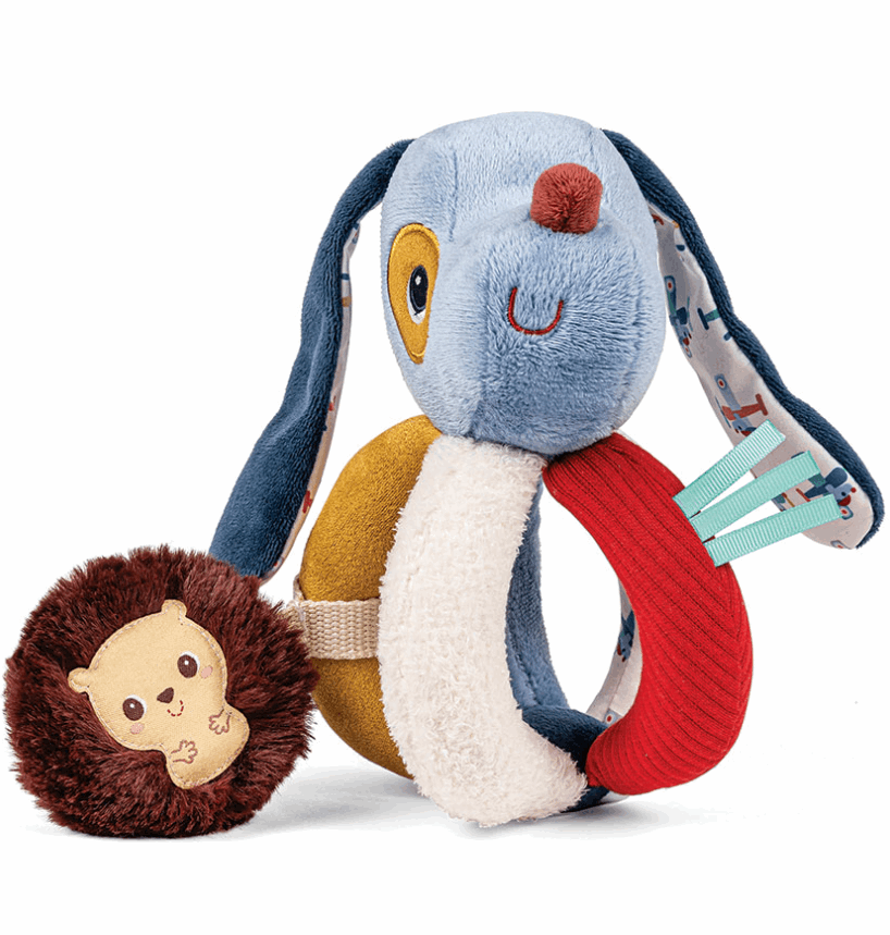 Lilliputiens Jules Dog Rattle with Handles Baby Activity Toys