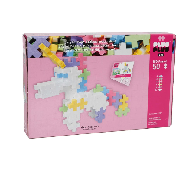 Plus-Plus Big Pastel Unicorn 50pc Set Construction