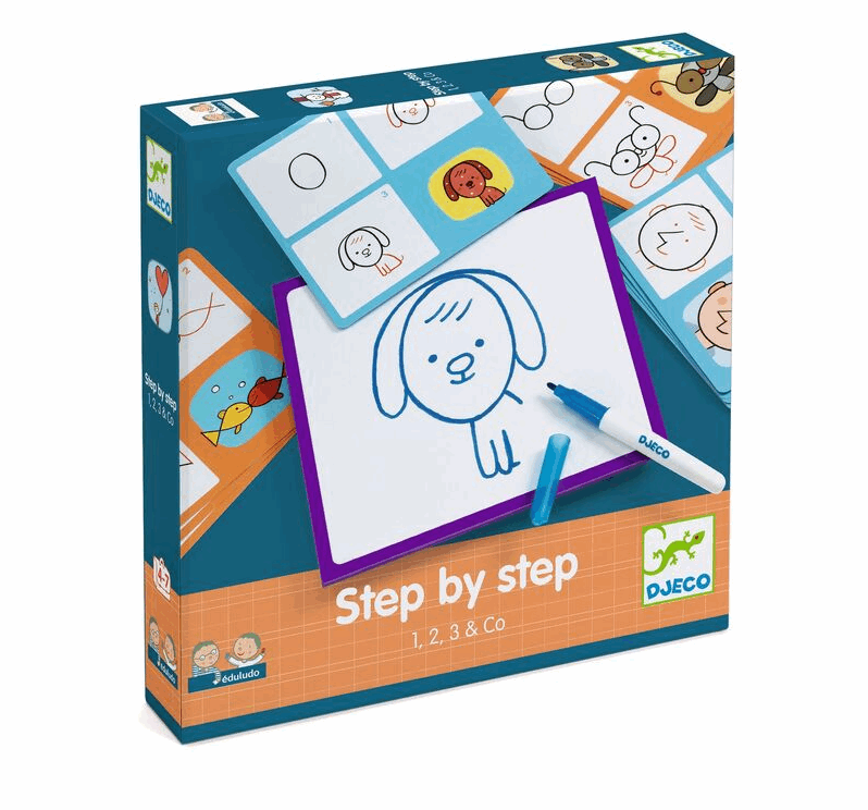 Djeco Step by Step Learn to Draw Basic with White Board Art & Craft Kits
