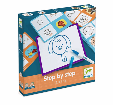 Djeco Step by Step Learn to Draw Basic with White Board Art & Craft Kits