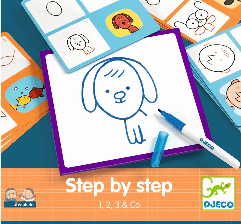 Djeco Step by Step Learn to Draw Basic with White Board Art & Craft Kits