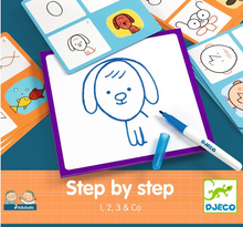 Load image into Gallery viewer, Djeco Step by Step Learn to Draw Basic with White Board
