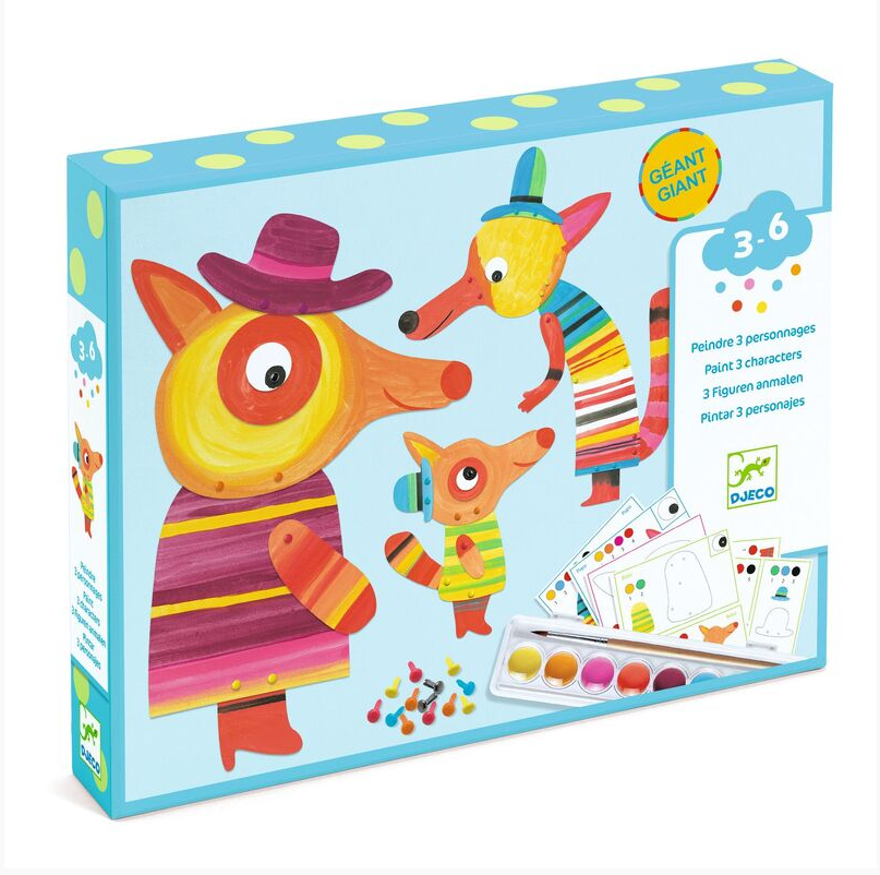 Djeco Fox Family Painting Set