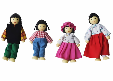 Fun Factory Doll Famliy 4pc Asian dolls and accessories