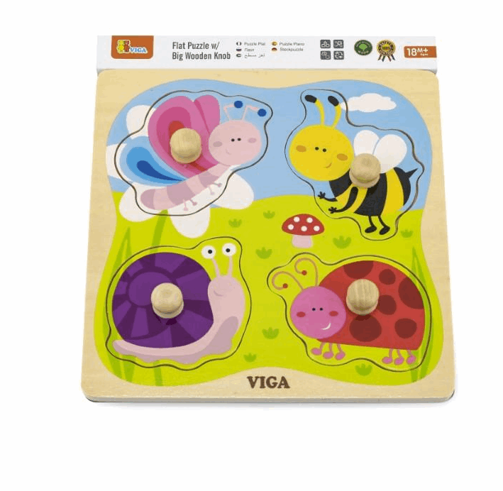 Viga Big Knob Puzzle Garden Insects puzzle