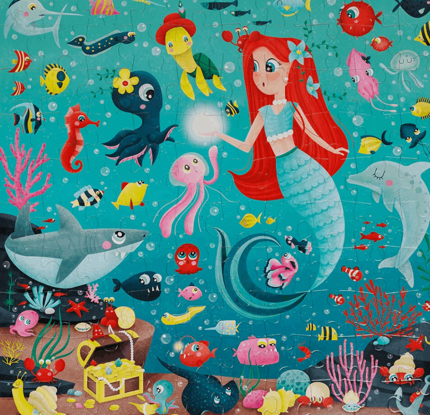 EurekaKids Mermaid Treasure Puzzle 100pc puzzle