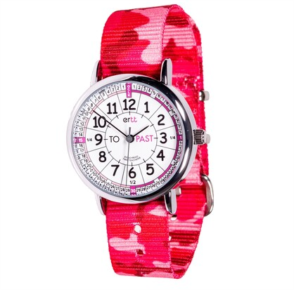 EasyRead Time Teacher Watches - CAMO Pink Camo White Pink Past To Learning Aid