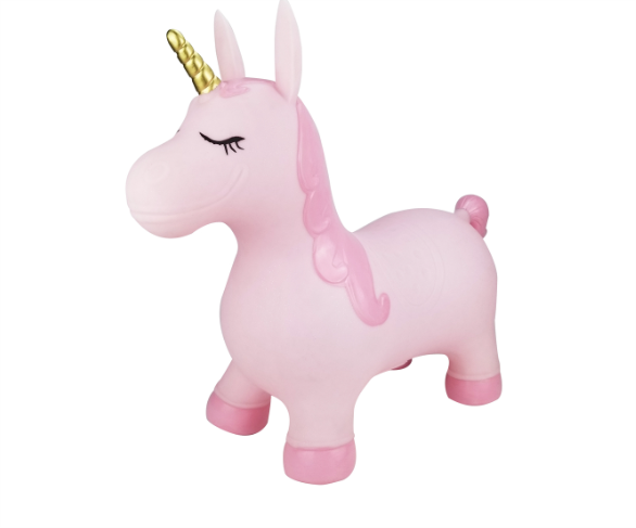 Kaper Kidz Bouncy Rider Pink Pearl Unicorn Ride On