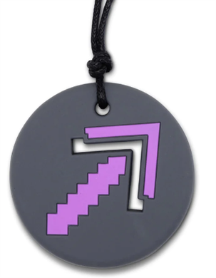 Jellystone Designs Arrow Chew Pendant Grey Purple Sensory