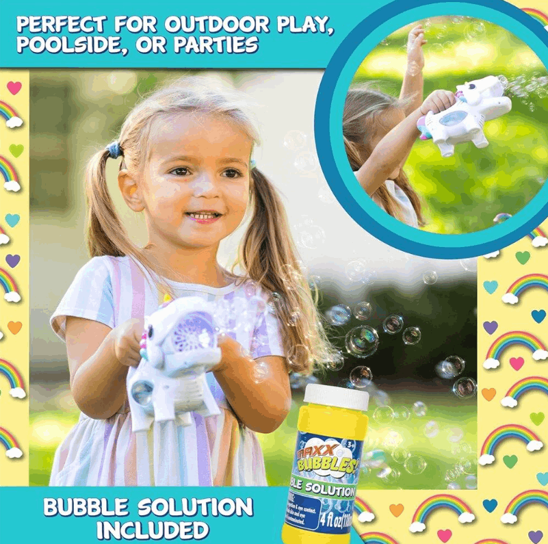 MAXX Bubbles Handheld Unicorn Bubbler bubble blower