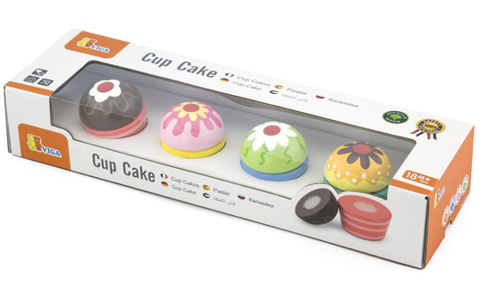 Viga Wooden Cupcakes 4pc Set