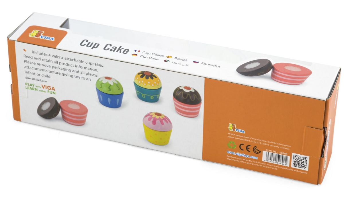 Viga Wooden Cupcakes 4pc Set