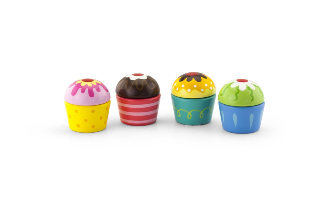 Viga Wooden Cupcakes 4pc Set