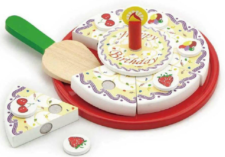 Viga Toys Birthday Cake with Candle Pretend Food Play