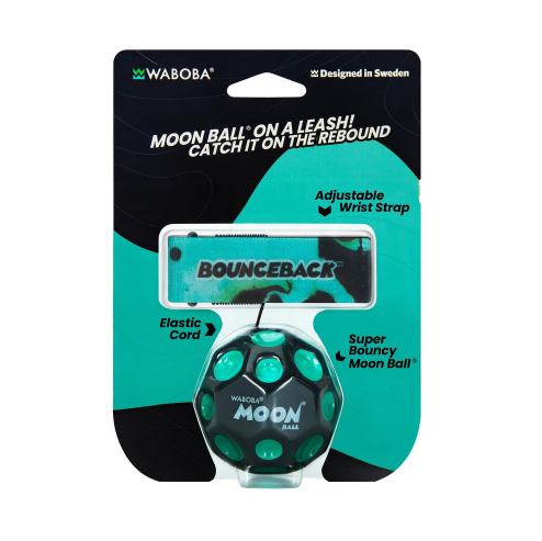 Waboba Moon Ball packaging with teal and black design
